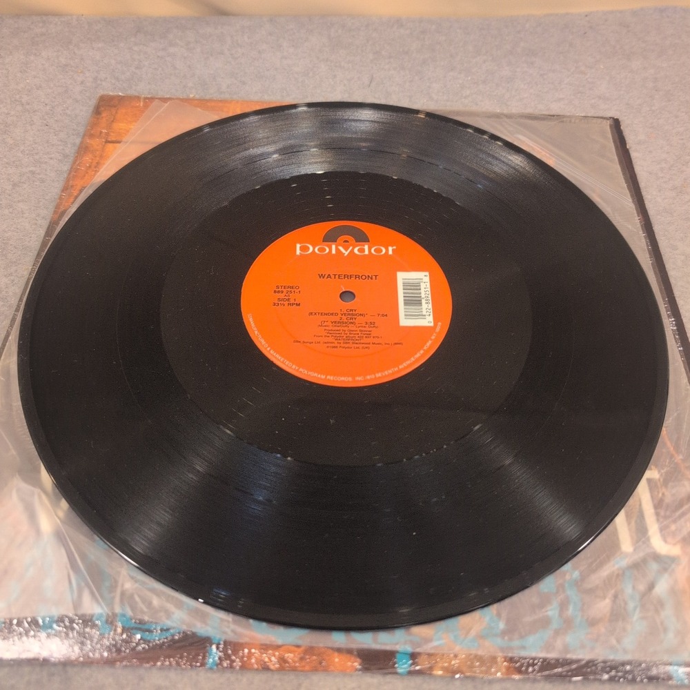 Waterfront Cry 12 Inch Vinyl Single Polydor 889 251-1 1989 Pop 33 RPM Extended - Picture 3 of 6